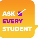 Logo of Ask Every Student - Orange Callout With Checkbox