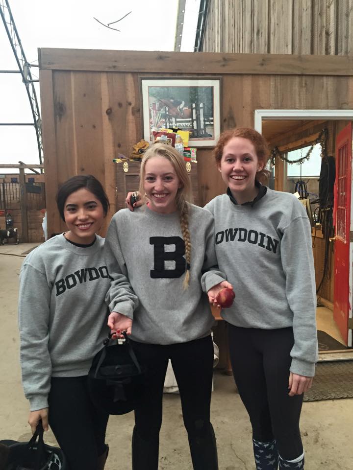 julie, liv and clara bowdoin Bowdoin College Equestrian Team