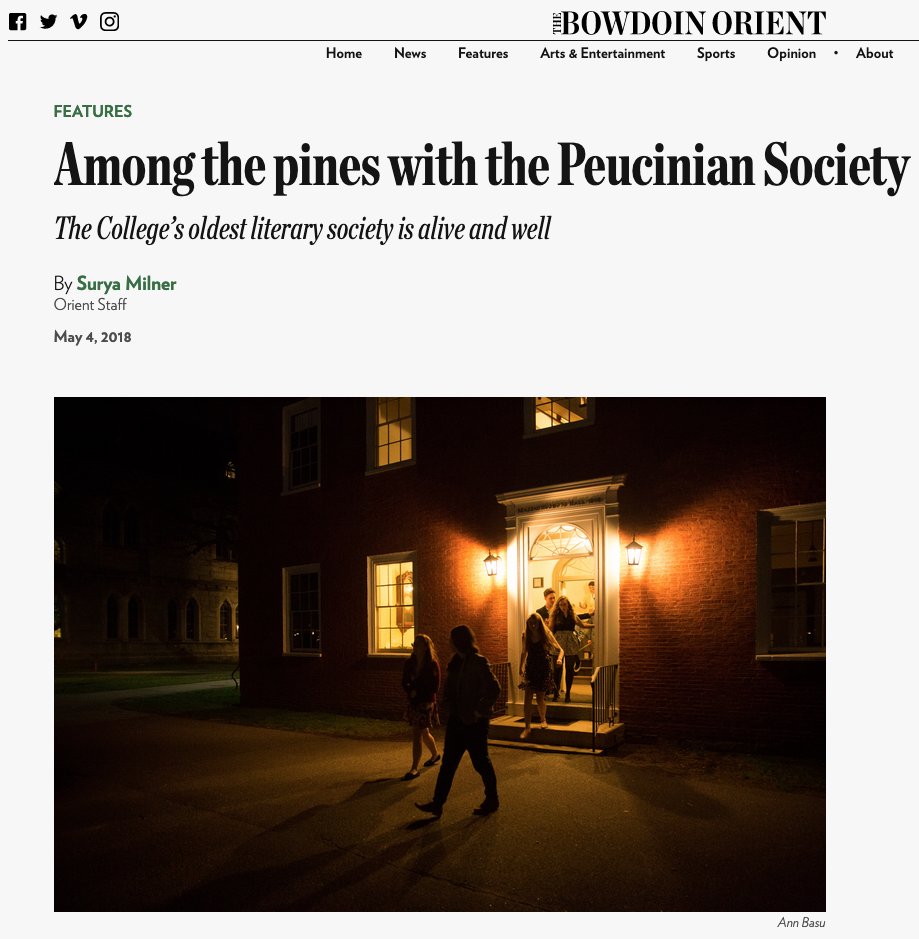 Among the Pines with the Peucinian Society